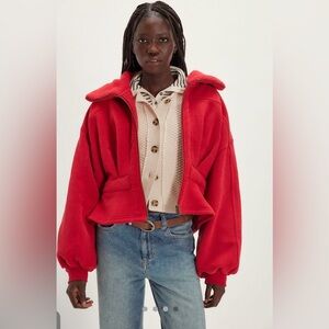 NWT FREE PEOPLE CORA CORDED ZIP-UP ❤️